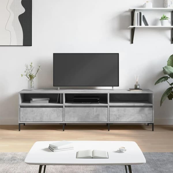 vidaXL TV-benk betonggrå 150x30x44,5 cm konstruert tre