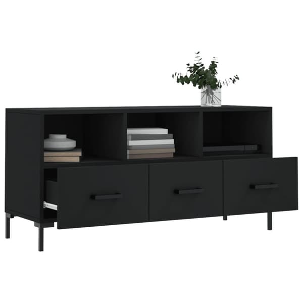 vidaXL TV-benk svart 102x36x50 cm konstruert tre