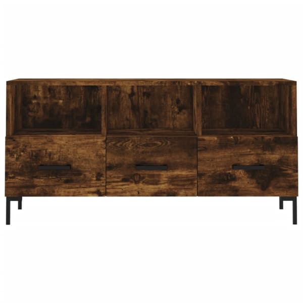 vidaXL Tv-bänk rökfärgad ek 102x36x50 cm konstruerat trä