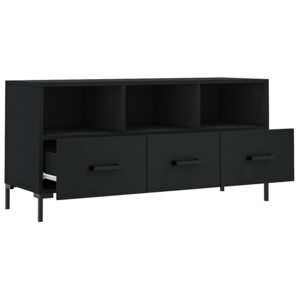 vidaXL tv-bord 102x36x50 cm konstrueret træ sort
