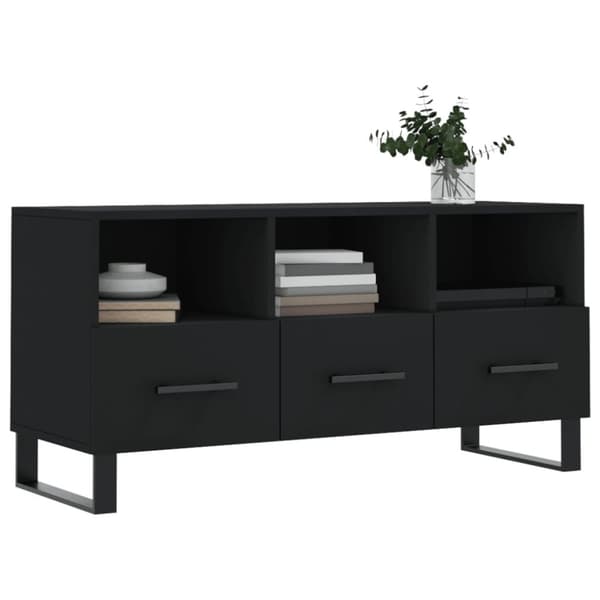 vidaXL Tv-bänk svart 102x36x50 cm konstruerat trä