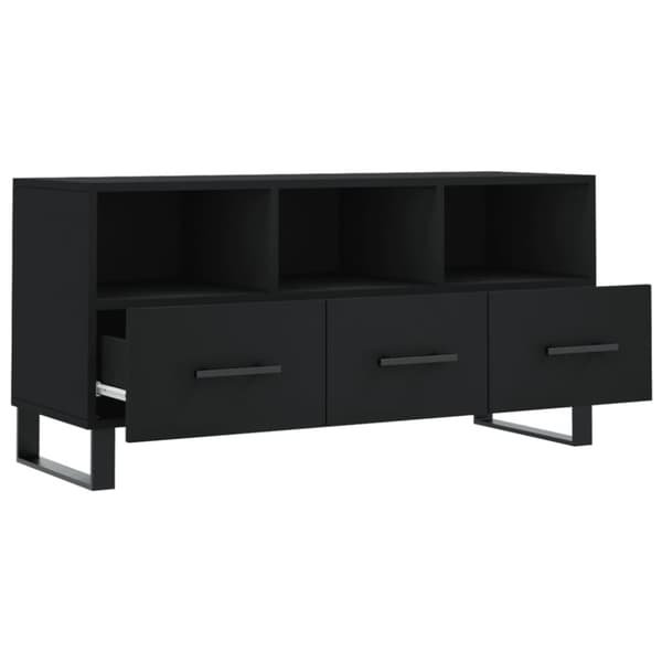 vidaXL Tv-bänk svart 102x36x50 cm konstruerat trä