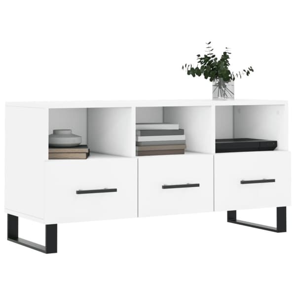 vidaXL Tv-bänk vit 102x36x50 cm konstruerat trä