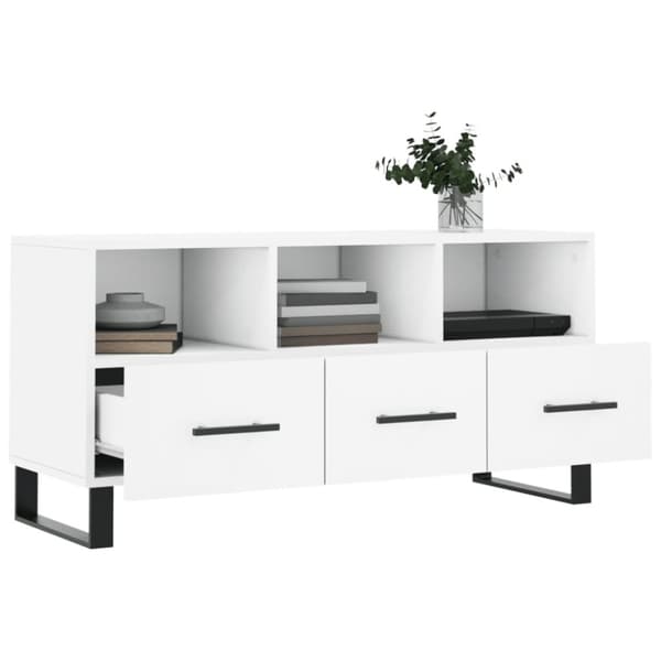 vidaXL Tv-bänk vit 102x36x50 cm konstruerat trä