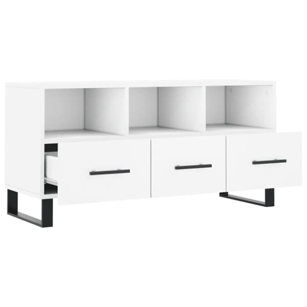 vidaXL Tv-bänk vit 102x36x50 cm konstruerat trä