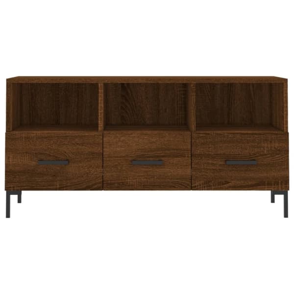 vidaXL tv-bord 102x36x50 cm konstrueret træ brun egetræsfarve