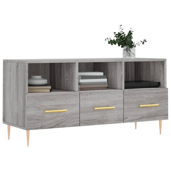 vidaXL TV-benk grå sonoma 102x36x50 cm konstruert tre