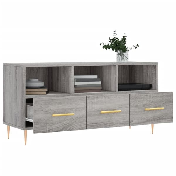 vidaXL TV-benk grå sonoma 102x36x50 cm konstruert tre