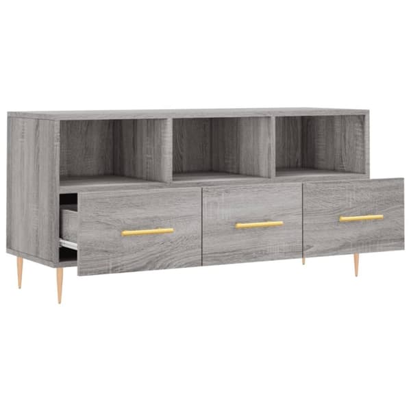vidaXL TV-benk grå sonoma 102x36x50 cm konstruert tre