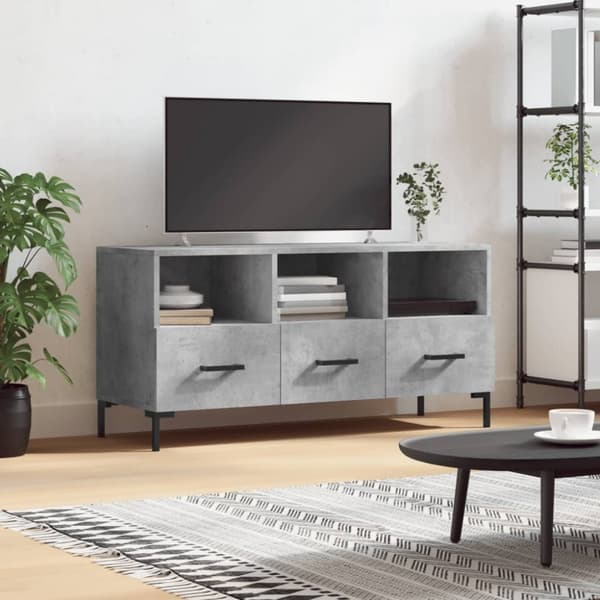 vidaXL tv-bord 102x36x50 cm konstrueret træ betongrå