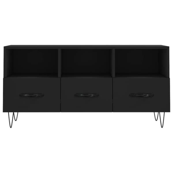 vidaXL tv-bord 102x36x50 cm konstrueret træ sort
