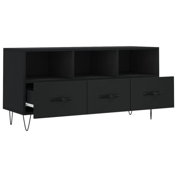 vidaXL tv-bord 102x36x50 cm konstrueret træ sort