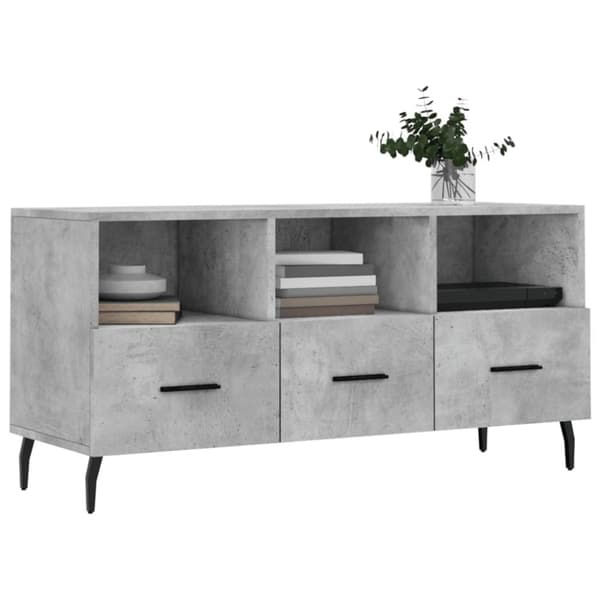 vidaXL Tv-bänk betonggrå 102x36x50 cm konstruerat trä