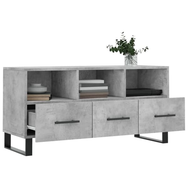 vidaXL TV-benk betonggrå 120x35x48 cm konstruert tre