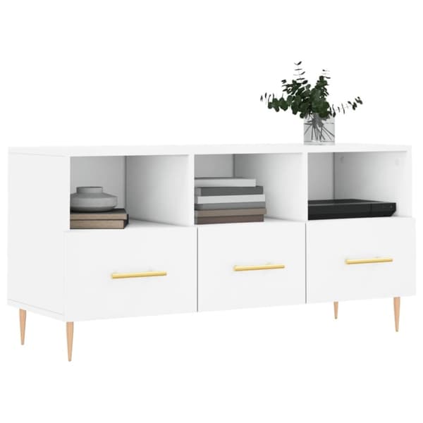 vidaXL TV-benk hvit 102x36x50 cm konstruert tre