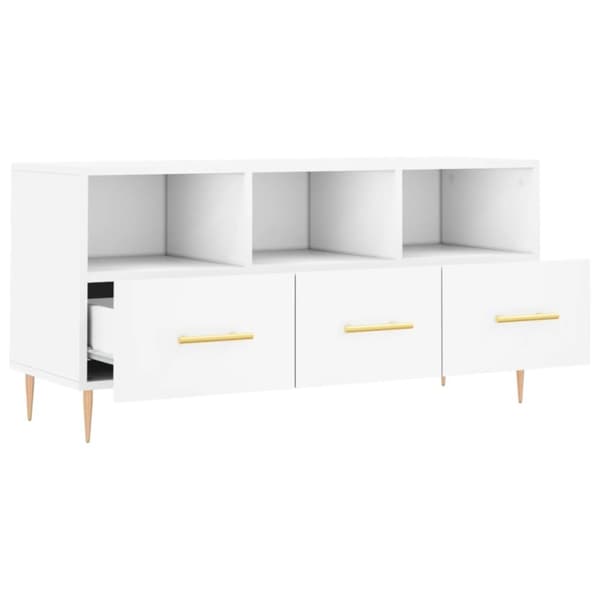 vidaXL TV-benk hvit 102x36x50 cm konstruert tre