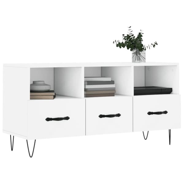 vidaXL TV-benk hvit 102x36x50 cm konstruert tre