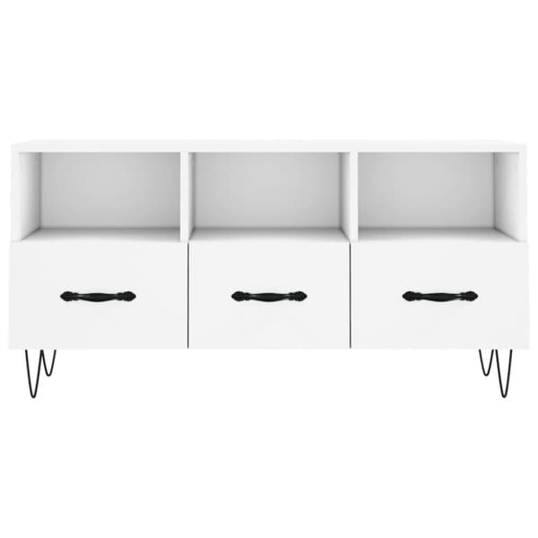 vidaXL TV-benk hvit 102x36x50 cm konstruert tre