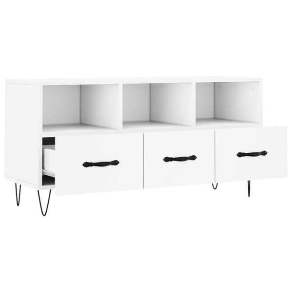 vidaXL TV-benk hvit 102x36x50 cm konstruert tre