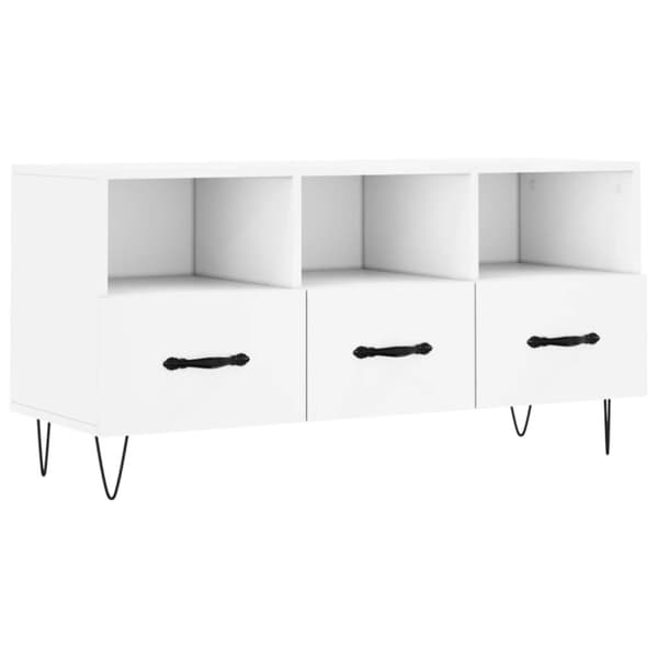 vidaXL TV-benk hvit 102x36x50 cm konstruert tre