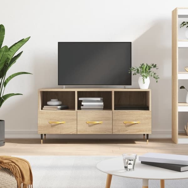 vidaXL TV-benk sonoma eik 102x36x50 cm konstruert tre