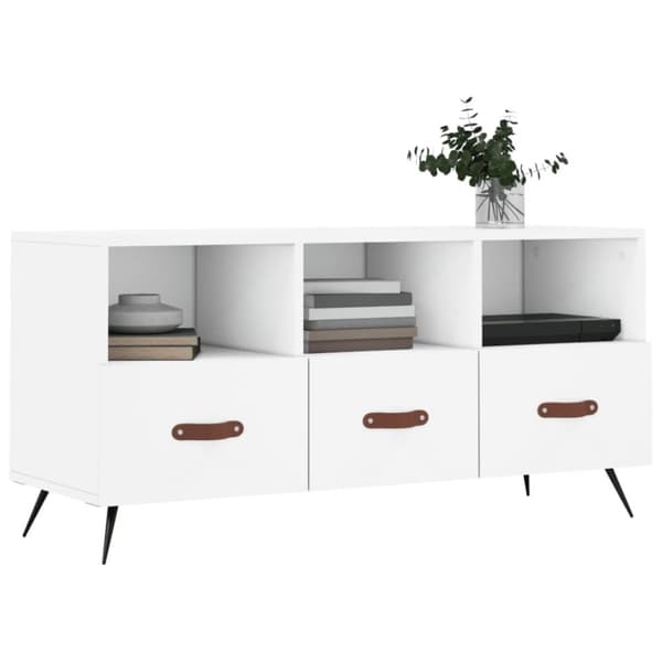 vidaXL TV-benk hvit 102x36x50 cm konstruert tre