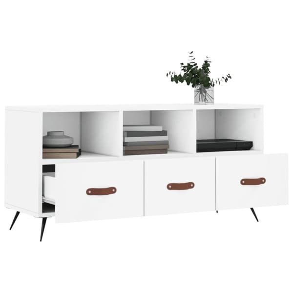 vidaXL TV-benk hvit 102x36x50 cm konstruert tre