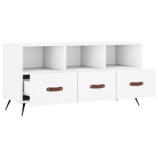 vidaXL TV-benk hvit 102x36x50 cm konstruert tre
