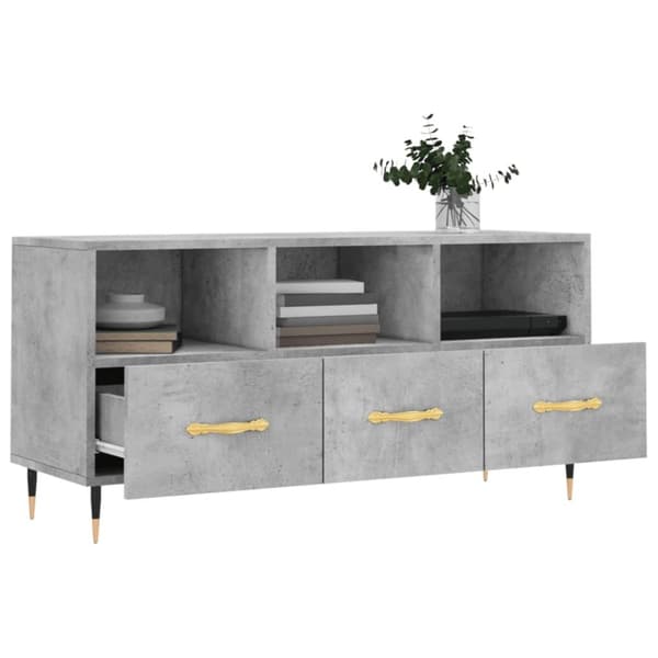 vidaXL Tv-bänk betonggrå 102x36x50 cm konstruerat trä