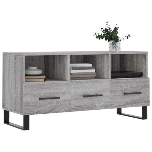 vidaXL TV-benk grå sonoma 102x36x50 cm konstruert tre