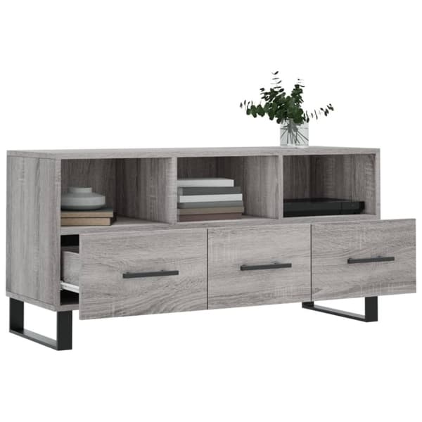 vidaXL TV-benk grå sonoma 102x36x50 cm konstruert tre