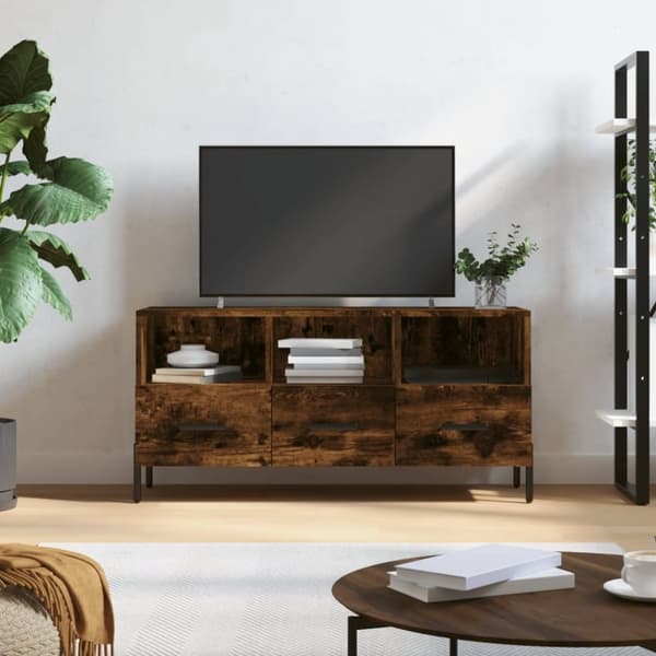 vidaXL TV-benk røkt eik 102x36x50 cm konstruert tre