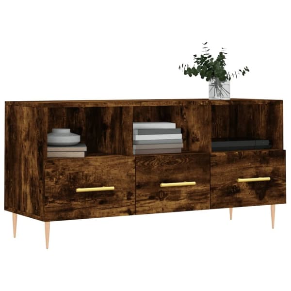 vidaXL TV-benk røkt eik 102x36x50 cm konstruert tre
