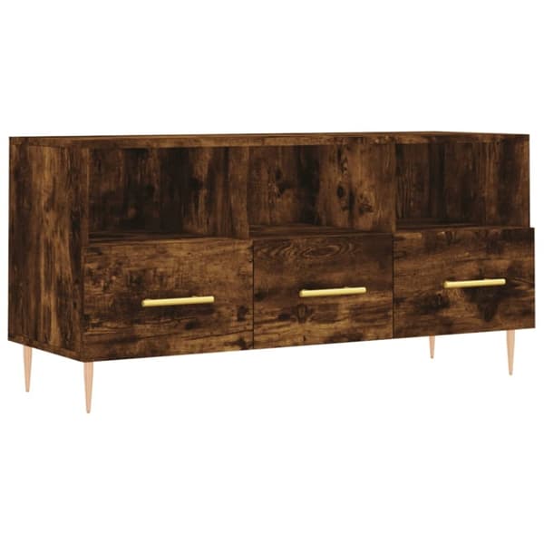 vidaXL TV-benk røkt eik 102x36x50 cm konstruert tre