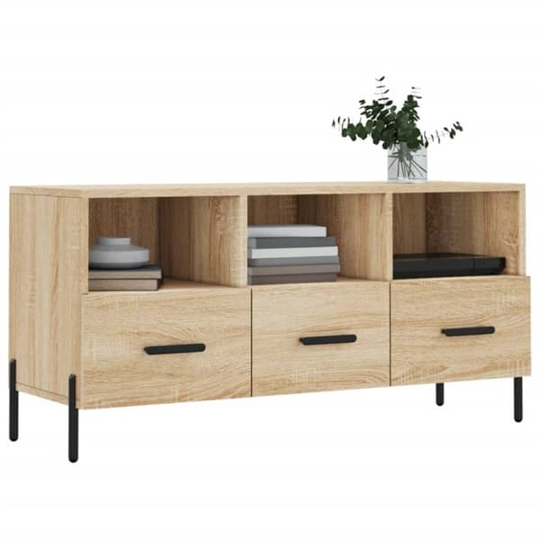 vidaXL TV-benk sonoma eik 102x36x50 cm konstruert tre