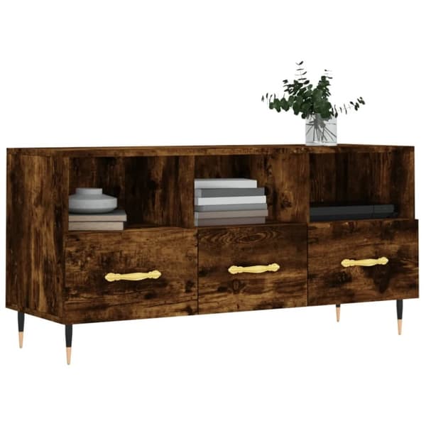 vidaXL TV-benk røkt eik 102x36x50 cm konstruert tre