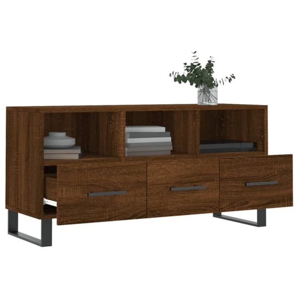vidaXL Tv-bänk brun ek 102x36x50 cm konstruerat trä