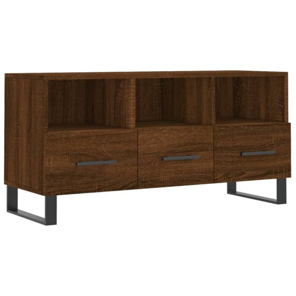 vidaXL Tv-bänk brun ek 102x36x50 cm konstruerat trä