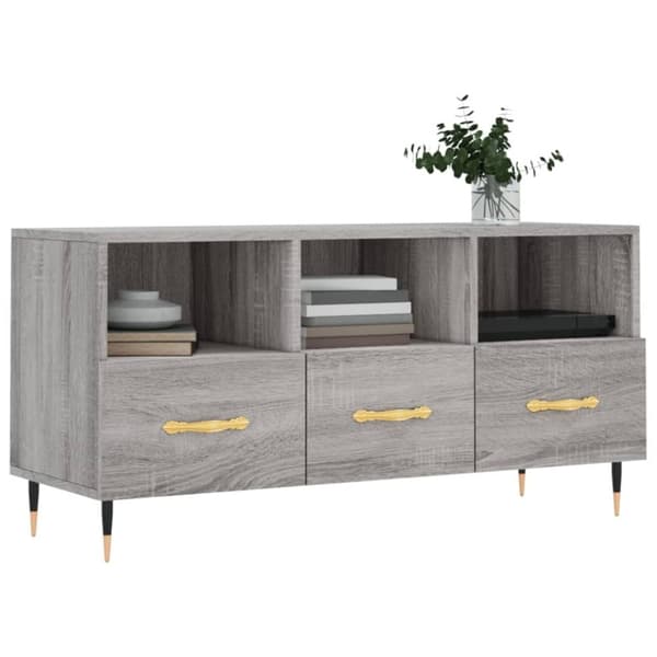 vidaXL TV-benk grå sonoma 102x36x50 cm konstruert tre