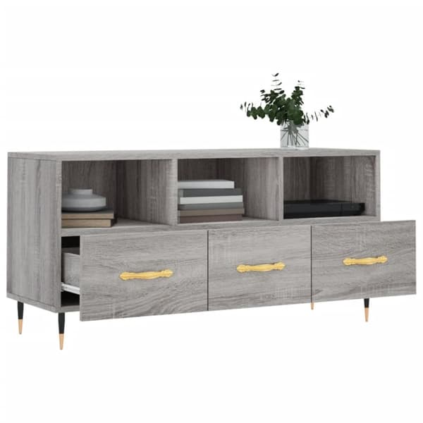 vidaXL TV-benk grå sonoma 102x36x50 cm konstruert tre