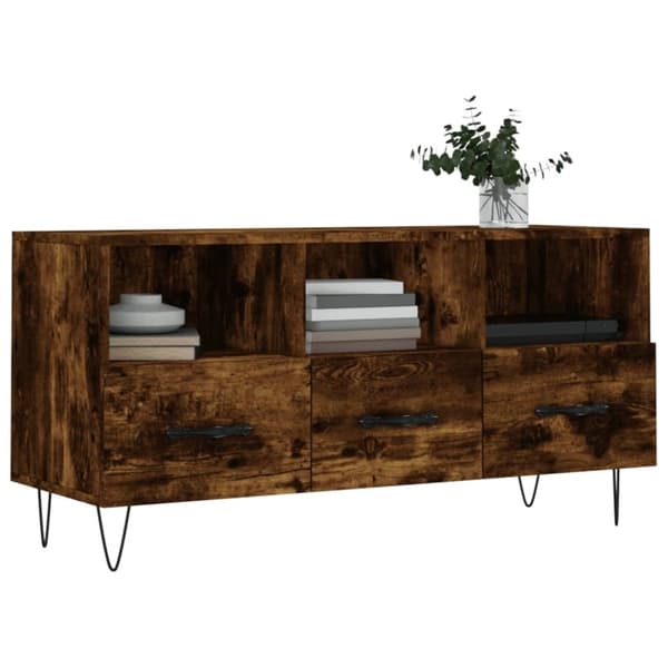 vidaXL TV-benk røkt eik 102x36x50 cm konstruert tre