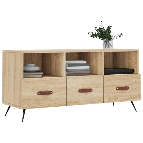 vidaXL tv-bord 102x36x50 cm konstrueret træ sonoma-eg