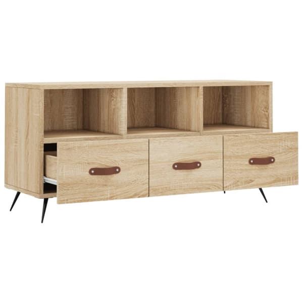 vidaXL tv-bord 102x36x50 cm konstrueret træ sonoma-eg