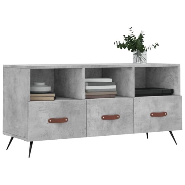 vidaXL TV-benk betonggrå 120x35x48 cm konstruert tre