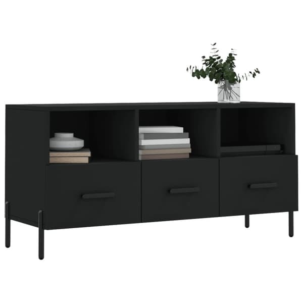 vidaXL Tv-bänk svart 102x36x50 cm konstruerat trä