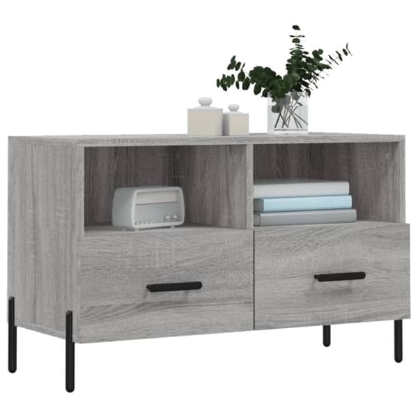 vidaXL Tv-bänk grå sonoma 80x36x50 cm konstruerat trä
