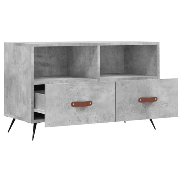 vidaXL TV-taso betoninharmaa 80x36x50 cm tekninen puu