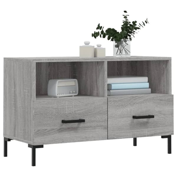 vidaXL TV-taso harmaa Sonoma 80x36x50 cm tekninen puu