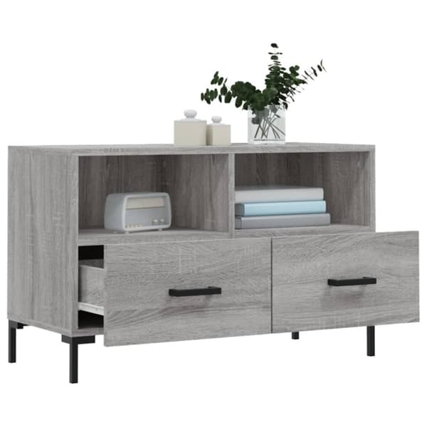 vidaXL TV-taso harmaa Sonoma 80x36x50 cm tekninen puu