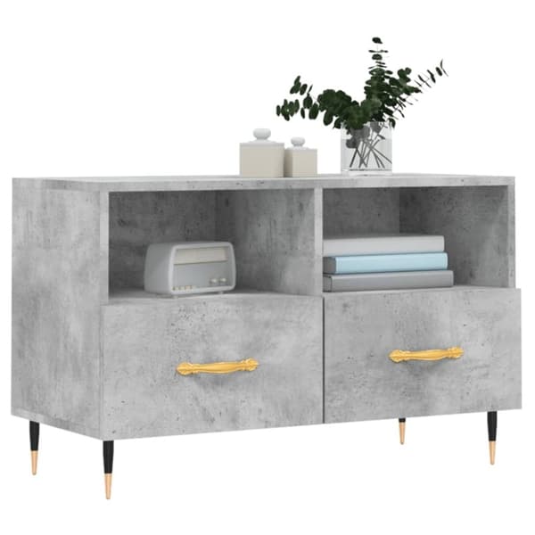 vidaXL TV-benk betonggrå 80x36x50 cm konstruert tre